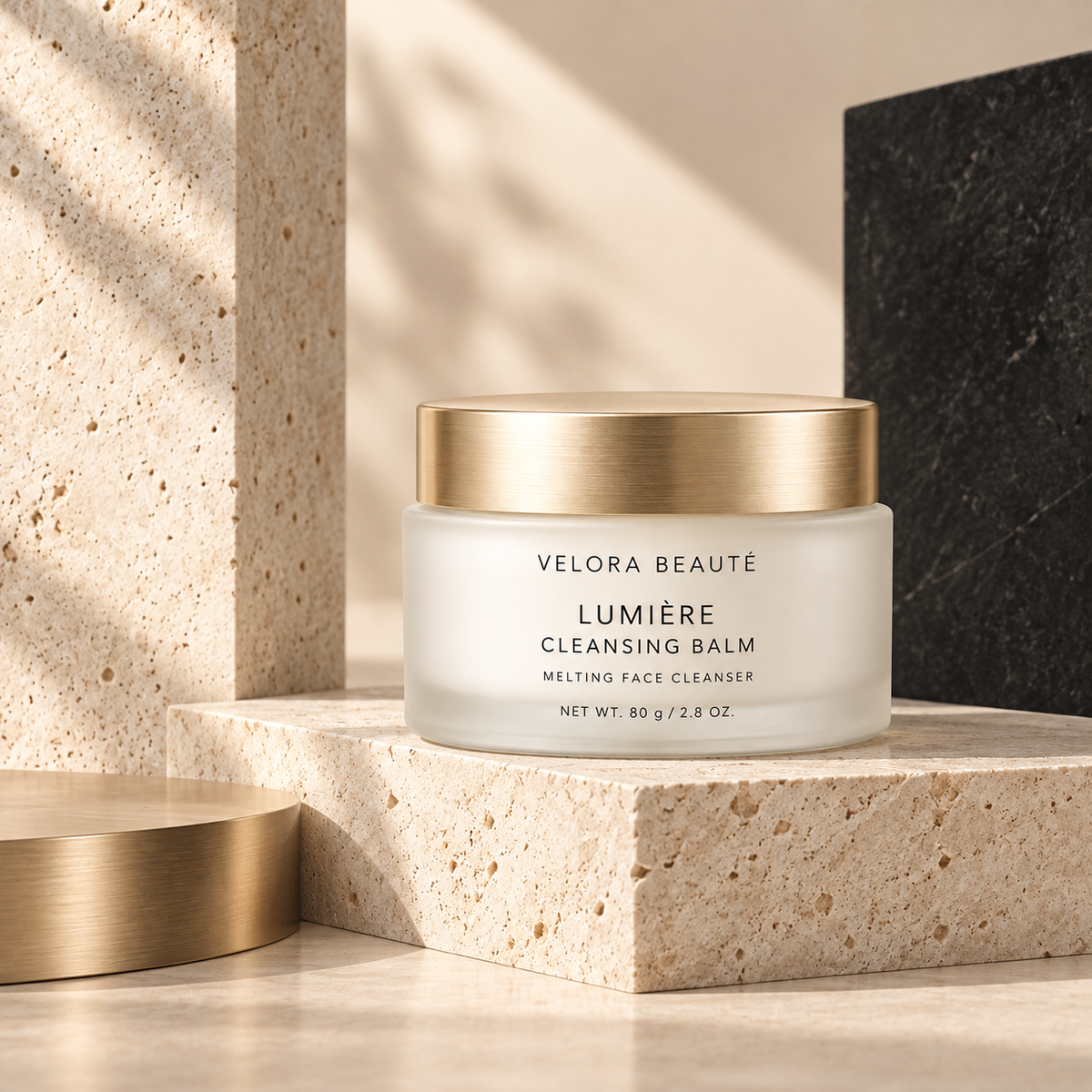 Lumière Cleansing Balm, VELORA BEAUTÉ luxury campaign poster