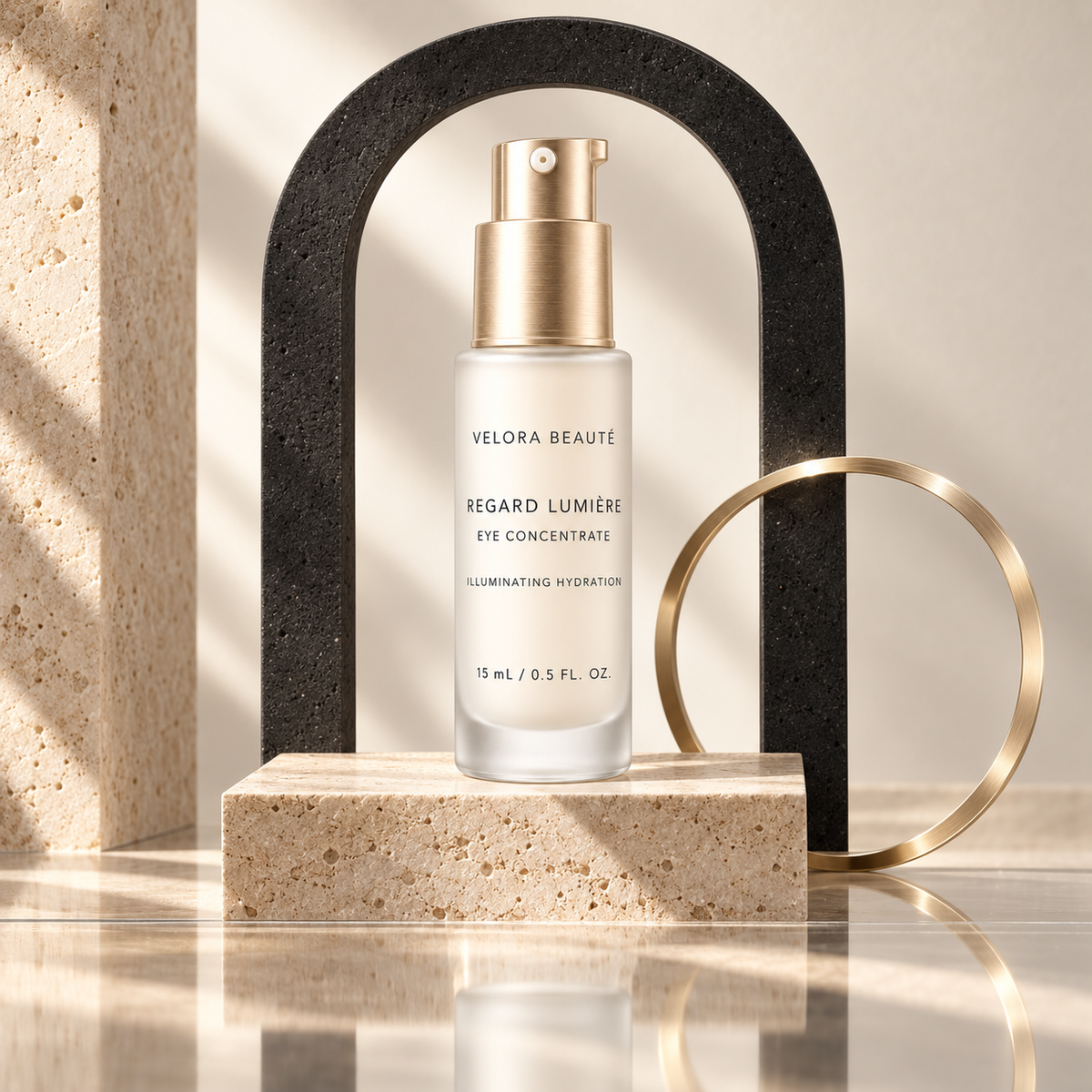 Regard Lumière Eye Concentrate, VELORA BEAUTÉ luxury campaign poster