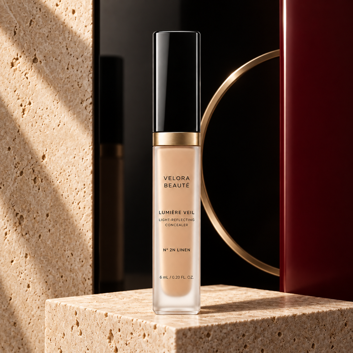 Lumière Concealing Veil, VELORA BEAUTÉ luxury campaign poster
