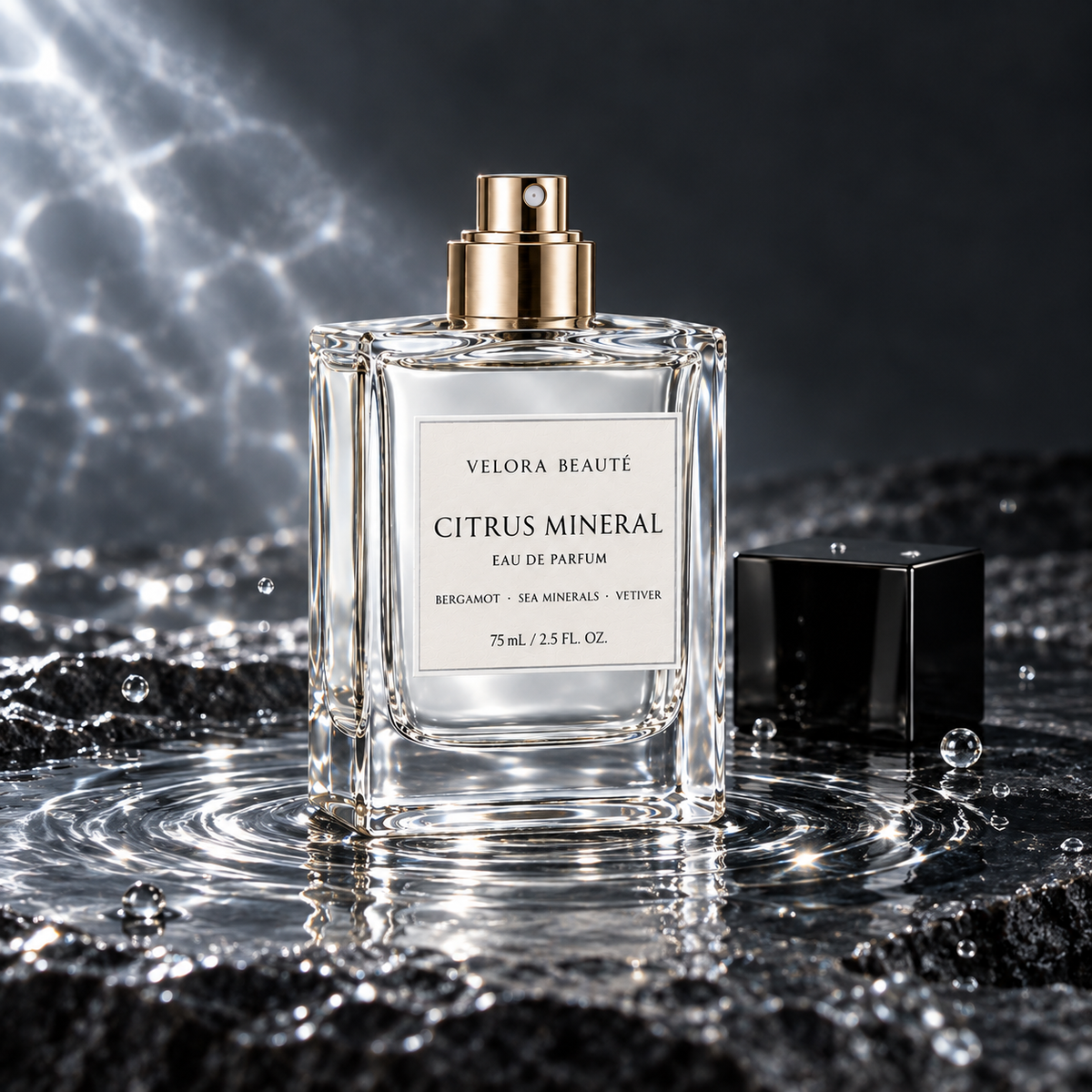 Citrus Mineral Eau de Parfum, crystal-clear fragrance and mineral water detail