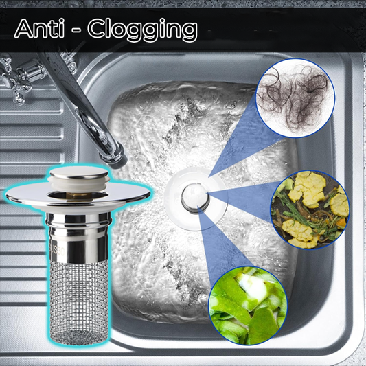 MCOIKY® Sink Drain Strainer with Removable Stainless Steel Basket Ex