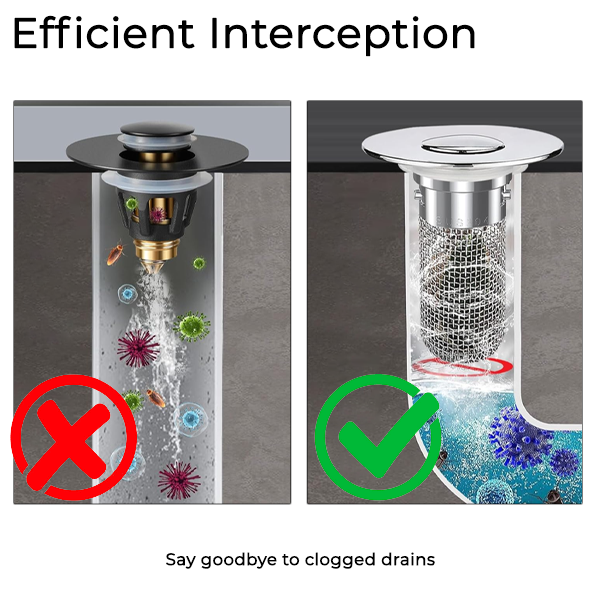 MCOIKY® Sink Drain Strainer with Removable Stainless Steel Basket Ex