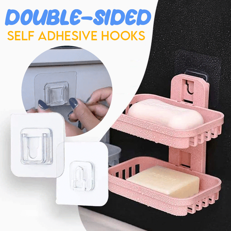 MCOIKY® Double-Sided Self Adhesive Hooks , 1 pack@ 10pcs